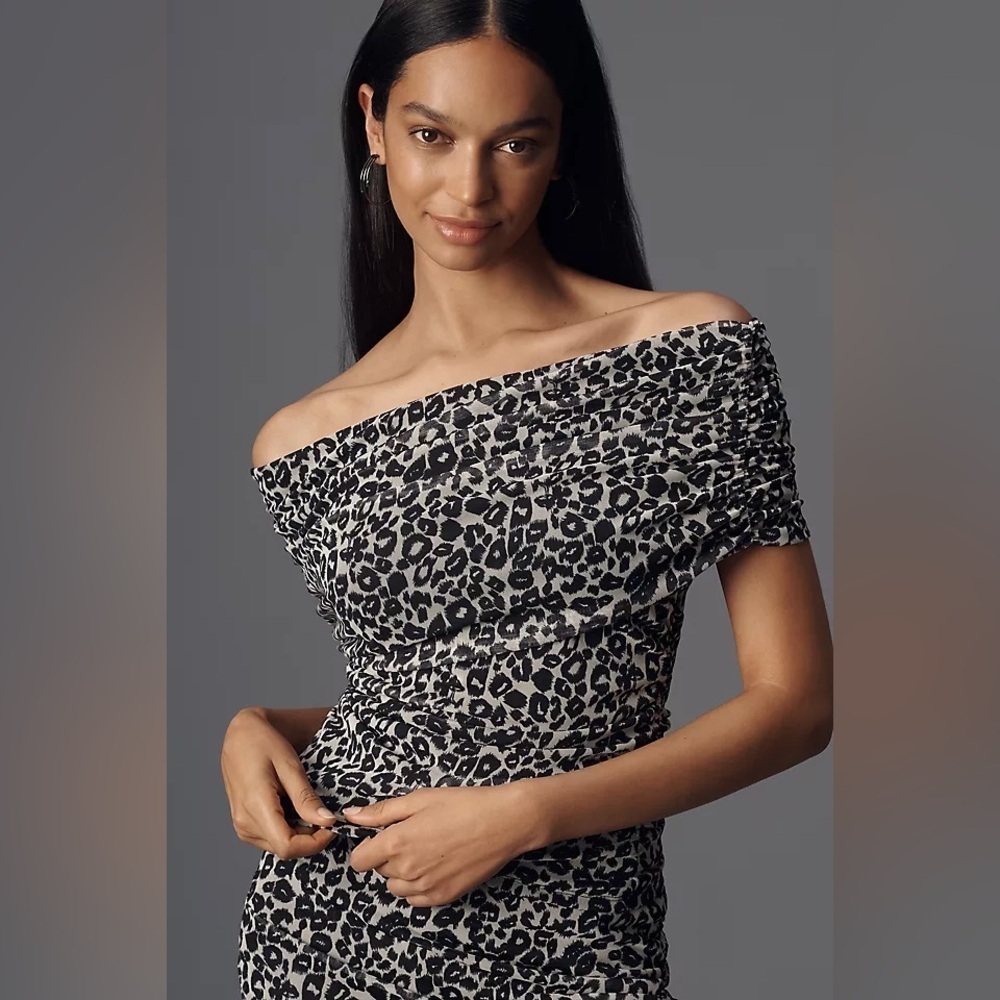 NWT! Anthropologie Maeve Off-The-Shoulder
Mesh Top - Size XL 🏀